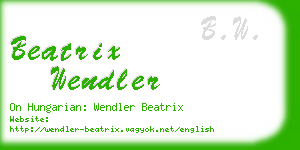 beatrix wendler business card